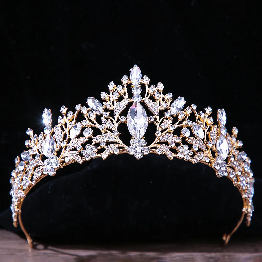 sengpan Baroque Princess Queen Bridal Crown Purple Crystal Tiara For Women Wedding Vintage Crown Hair Dress Accessories Jewelry