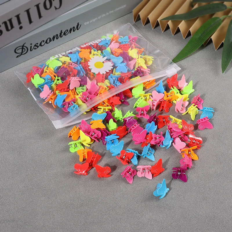 sengpan 50Pcs Small Hair Claw Clip Korean Fashion Mini Hair Clips Butterfly Flower Heart Multi-Shape Girls Clips Kids Hair Accessories