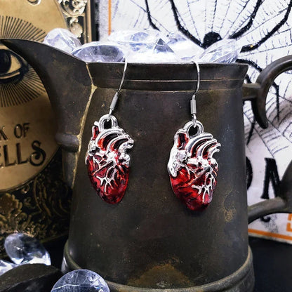 sengpan Anatomical Bloody Heart Gothic Earrings, Weird Halloween Horror Earrings, Women's Novelty Earrings, Hip Hop Rock Punk Jewelry