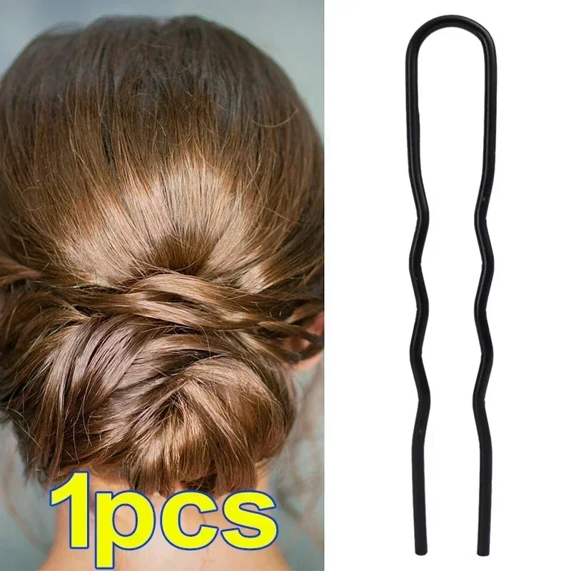 Lianfudai New Metal Black Hair Fork Clip Women Hair Pin Combs Messy Bun Hair Pin Clip Hair Side Combs Updo Hair Sticks Hair Styling Tool