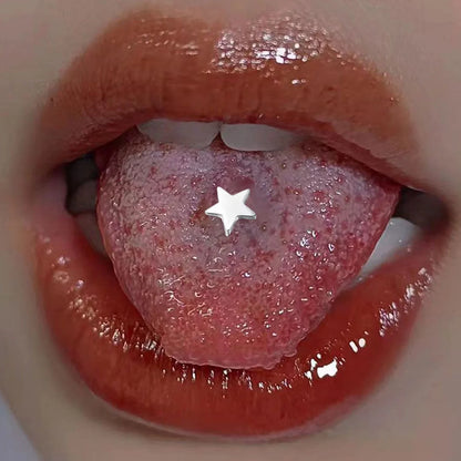 sengpan Y2k 90s Star Pentagram Tongue Rings for Women Cool Sweet Charm Trend Tongue Nail Harajuku Trend Piercing Jewelry New