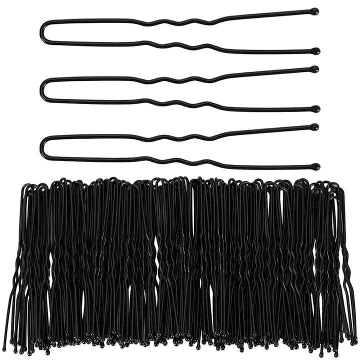 sengpan Black Hair Clips U-Shaped Bobby Pin Women Invisible Wavy Hairpin Hairstyle Styling Metal Hair Grips Barrette Hair Accessories