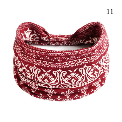 sengpan Boho Knot Turbans Yoga Elastic Head Wrap Women Headband Wide Hairbands Headwear Floral Bandanas Fashion Hair Band Accessories