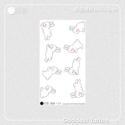 sengpan Cartoon Rabbit Temporary Tattoos for Women Arm Cute Art Tattoo Waterproof Tattoo Lasting Simplicity Sticker Tatuajes Temporales