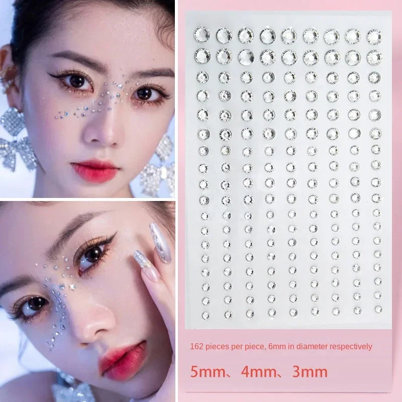 sengpan Acrylic Face Makeup Diamond Stickers Festival DIY Body Crystal Gems Tattoos Rhinestones Nail Art Decoration Eyeshadow Stickers