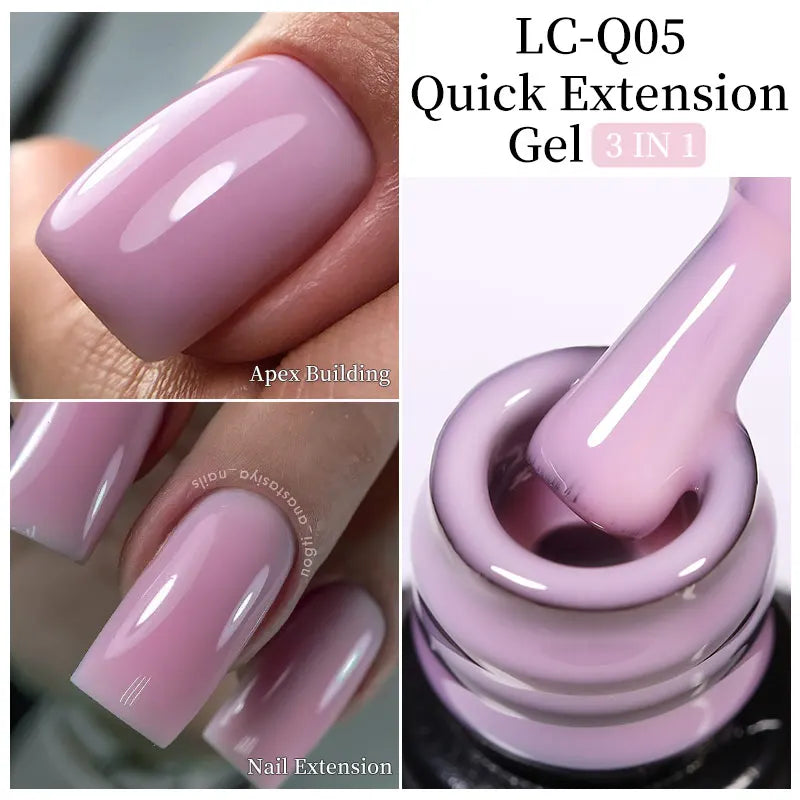 sengpan 7ML Gold Foil Quick Extension Gel Nail Polish Nude Purple Nail Flakes Vernis Semi Permanent UV Gel Nail Art Hard Gel