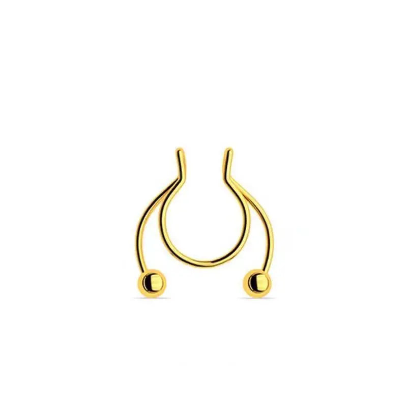 sengpan Stainless Steel Magnet False Nose Ring Magnetic Nose Clip Fake Septum Piercing Lip Rings Nariz Non Piercing Jewelry