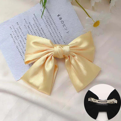 sengpan Oversized Bow Hair Accessories Fashion Satin Ribbon Hairpins Big Bow Hairpins Women Girls Satin Ladies Hairpins Cute