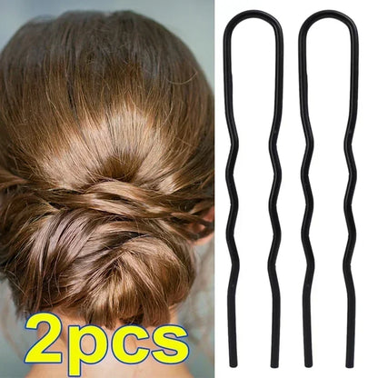 Lianfudai New Metal Black Hair Fork Clip Women Hair Pin Combs Messy Bun Hair Pin Clip Hair Side Combs Updo Hair Sticks Hair Styling Tool