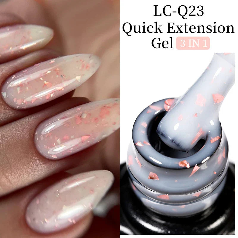 sengpan 7ML Gold Foil Quick Extension Gel Nail Polish Nude Purple Nail Flakes Vernis Semi Permanent UV Gel Nail Art Hard Gel