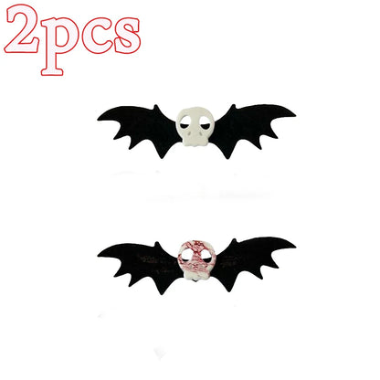 sengpan 1/4pcs Skull Bat Hair Clips Gothic Duckbill Clips Halloween Angel Bat Hair Barrettes Lolita Hairpin Creative Hair Styling Tools