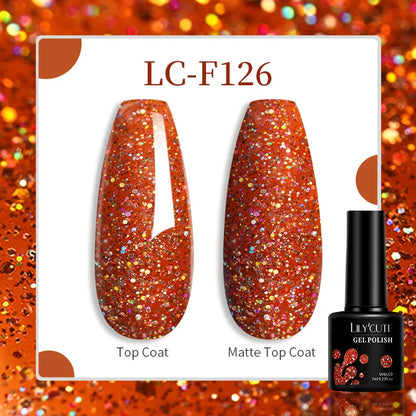 sengpan  7ML 2 IN 1 Water Light Cat Magnetic Top Coat Sparkling Glass Bead Magnetic Gel Nail Polish Semi Permanent UV Gel Polish