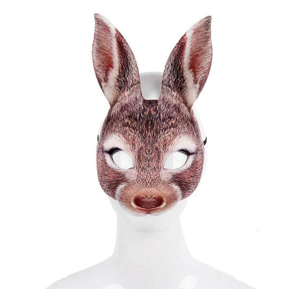 sengpan 3D Tiger Pig Bunny Rabbit Leopard Half Face Mask Creative Funny Animal Halloween Masquerade Party Cosplay Costume Decor