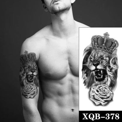 sengpan Waterproof Temporary Tattoo Sticker Black Realistic Tiger Line Totem Design Fake Tattoos Flash Tatoos Arm Body Art for Women Men