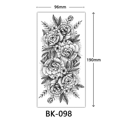 sengpan Black Flower Tattoo Stickers for Hand Arm Waterproof Temporary Tattoos for Women Butterfly Fake Tattoo Sleeve Tatoos Girls