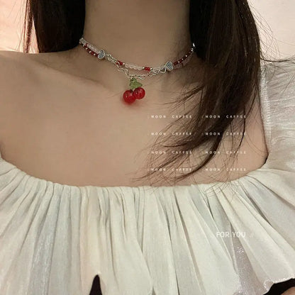 Lianfudai New Korea Summer Lovely Colorful Flowers Daisy Transparent Crystal Beading Strand Short Choker Necklace for Women