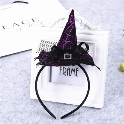 sengpan Witch Hat Hairbands Halloween Headwear Decoration For Children Girl Women Pumpkin Ghost Hair Accessories Cosplay Party Gifts