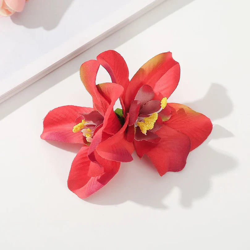 sengpan Bohemia Canna Flowers Samll Hair Clips Hawaii Bridal Flowers Hair Clips Hairpins Barrette For Wedding Hair Accessories