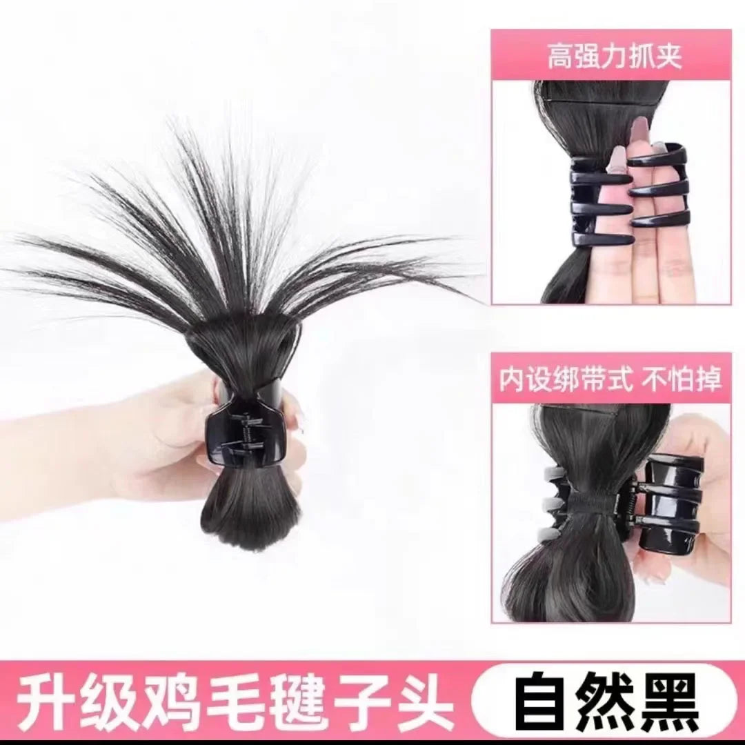 sengpan Wig High Ponytail Hair Clip Headdress Fashion Personality Korean y2k Girls Sweet Cool Wig Pad HairClaws Hairpin