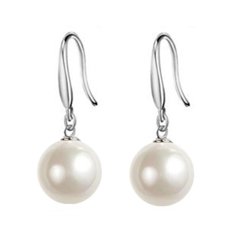 sengpan Gold Color Bridal Drop Earrings Simulated Pearl Crystal Statement Earrings for Women Wedding Party Jewelry Gift