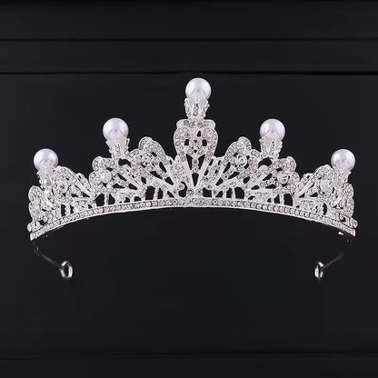 Lianfudai Elegant Luxury Girls Crystal Bridal Tiara Crown Birthday Party New Fashion Bride Queen Headbands Hair Jewelry Accessories