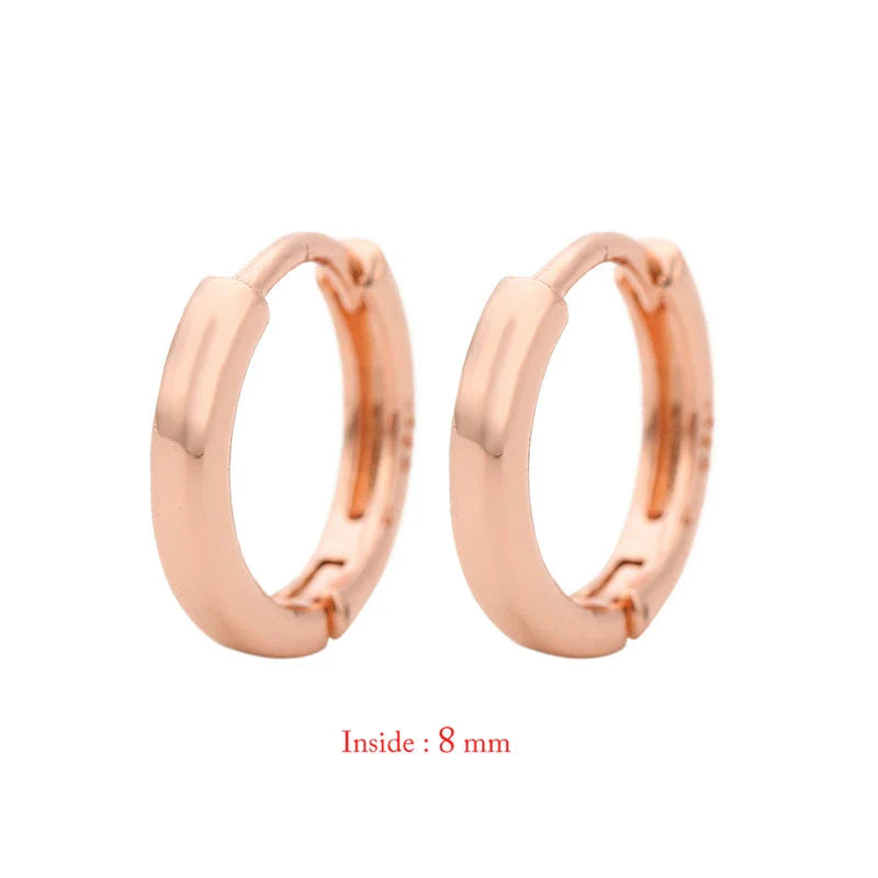 sengpan 1Pair Single Minimal Gold Color Tiny Cartilage Hoop Earrings Stainless Steel Trendy Glossy Small Huggie Earring Piercing Jewelry