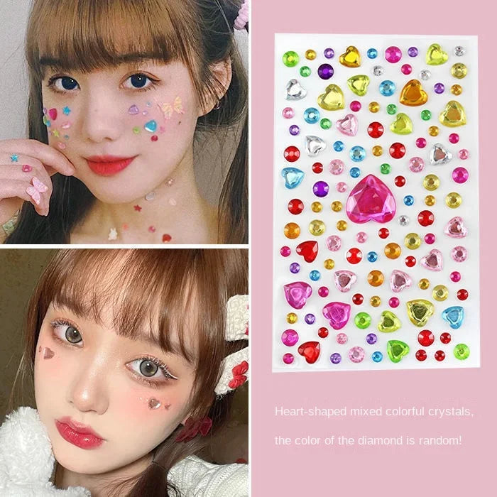 sengpan Acrylic Face Makeup Diamond Stickers Festival DIY Body Crystal Gems Tattoos Rhinestones Nail Art Decoration Eyeshadow Stickers