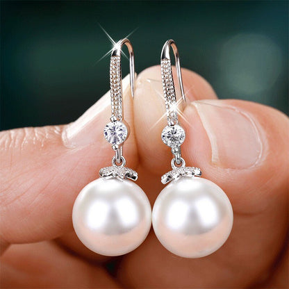 sengpan Trendy Style Imitation Pearl Design Stud Earrings for Women Exquisite Daily Wearable Jewelry Elegant Wedding Accessories