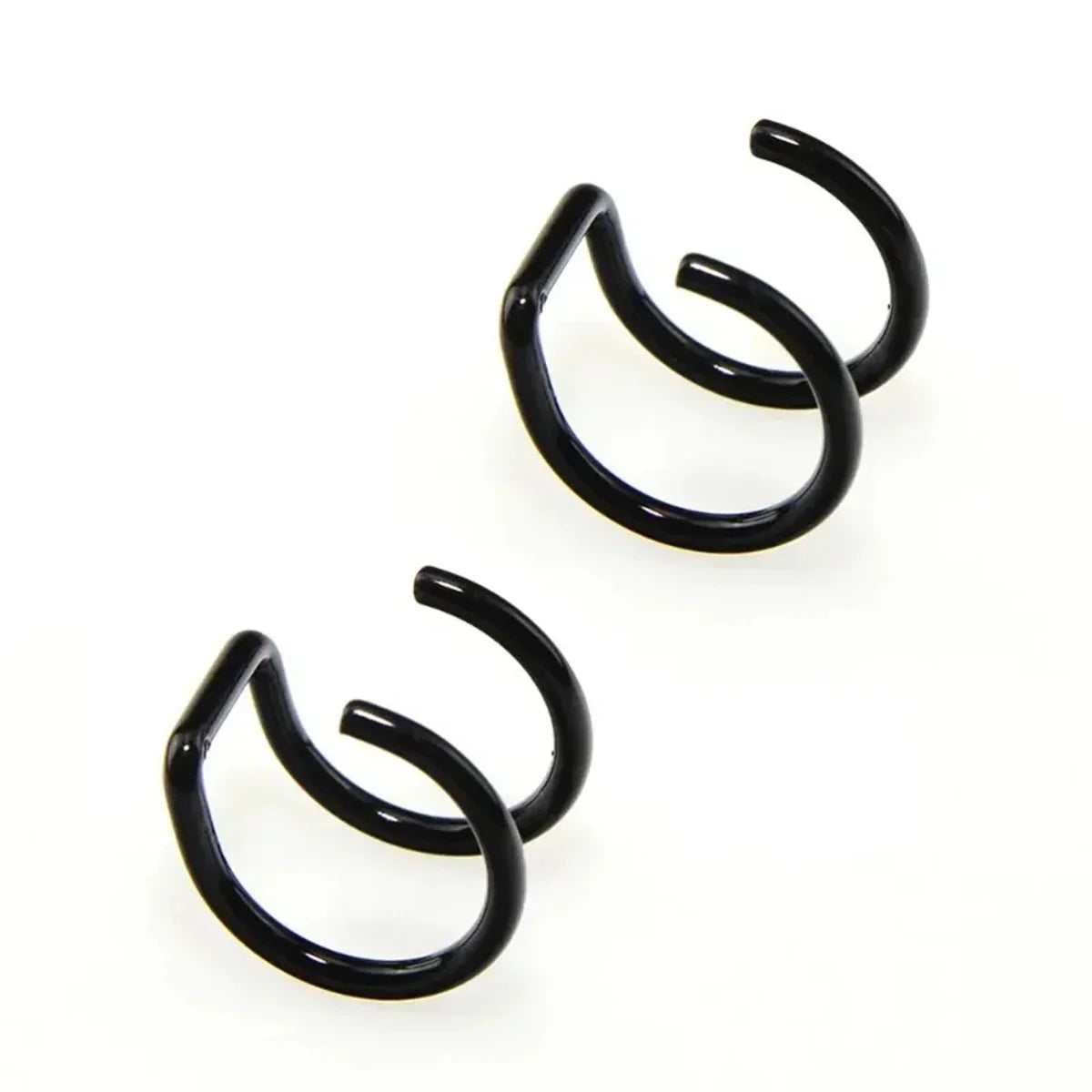 sengpan 2pcs 316L Stainless Steel Fake Ear Piercing Jewelry for Women Men, Clip on Ear Cuffs Fake Lip Ring Non Piercing Labret Rings