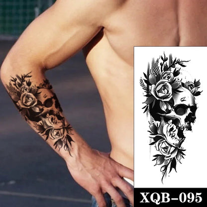 sengpan Waterproof Temporary Tattoo Sticker Black Realistic Tiger Line Totem Design Fake Tattoos Flash Tatoos Arm Body Art for Women Men