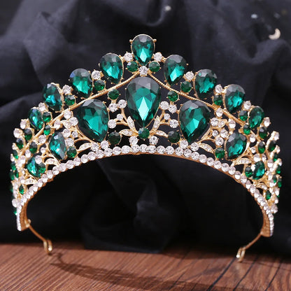 sengpan Baroque Crystal Rhinestones Wedding Crown Bridal Headdress Headwear Crown Bridal Party Crown Tiara Wedding Hair Accessories