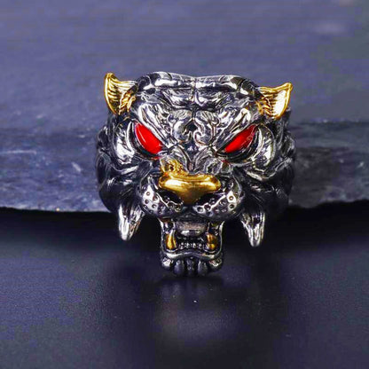 sengpan father's day gifts Classic Mens Personality Domineering Bull Head Ring Fashion Trend Bull Magic Ring Opening Adjustable Size Goth Punk Jewelry Gift