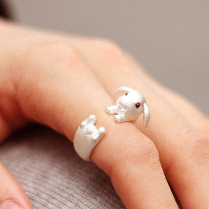 sengpan Vintage Chic Rabbit Animal Knuckle Rings for Women Girls Charm Gothic Punk Frog Cat Octopus Opening Finger Rings Fashion Jewelry