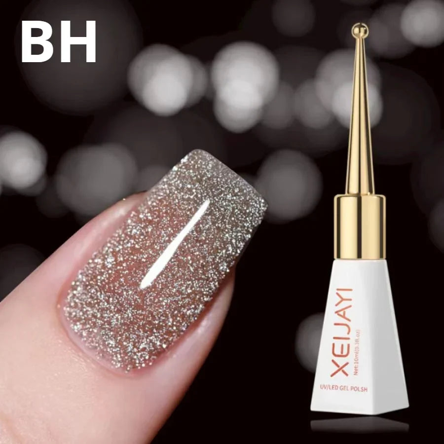 sengpan Magnetic Gel Purple Color Reflective Glitter Cat Eye Gel Polish 자석젤  Semi-permanent Nail Polish UV Venalisa for Manicure