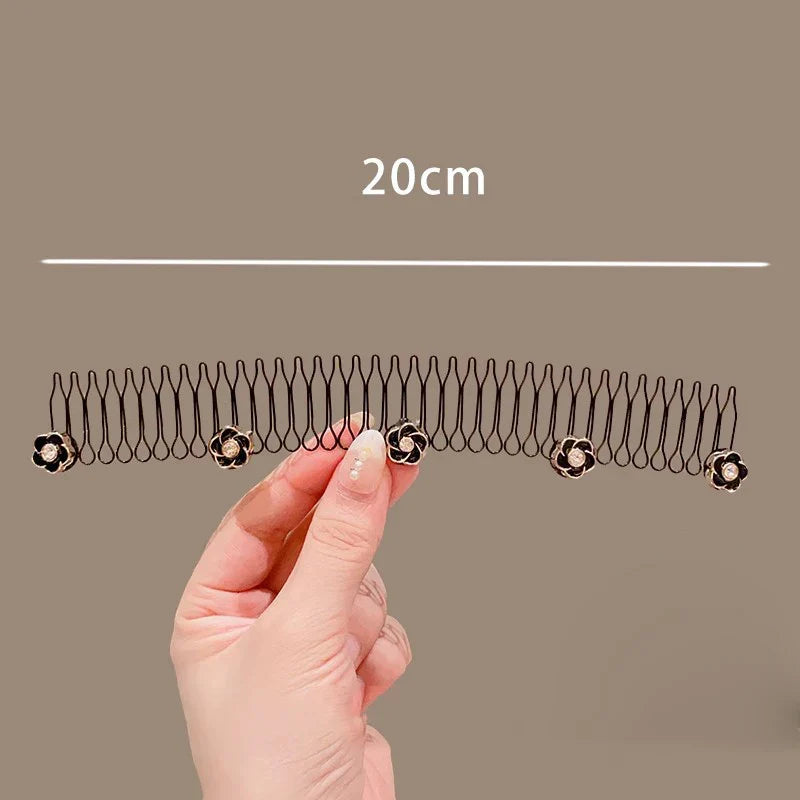 sengpan Camellia Hair Comb Invisible Bangs Hair Clip Tidy Artifact Hair pin Girls Hairpin Women Tools Fixed Inser Comb Hair Accessories