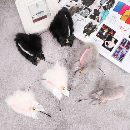 sengpan Animal Cute Cat Ears Halloween Headband Women Kawaii Anime Hair Hoop Halloween Cosplay Party Costume Hair Accessories