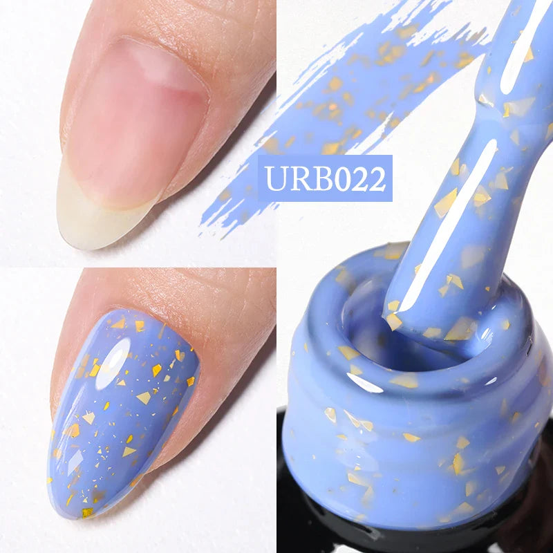 sengpan SUGAR Aurora Rubber Gel Nail Iridescent Pearl Effect Metallic Mirror Nails Manicure Soak Off UV LED No Wipe Top Coat Base Gel