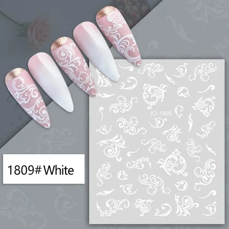 sengpan Simple Flowers 3D Nail Stickers Spring Summer Blossom Floral Tulip Fruit Nail Art Decals Adhesive Sliders Manicure Decorations