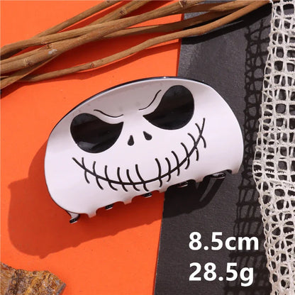 Lianfudai Halloween Hair Accessories Ghost Hair Clip for Women Girls Red Horns Hairpin Skull Claw Y2K Gothic Hair Jewelry New HangZhi