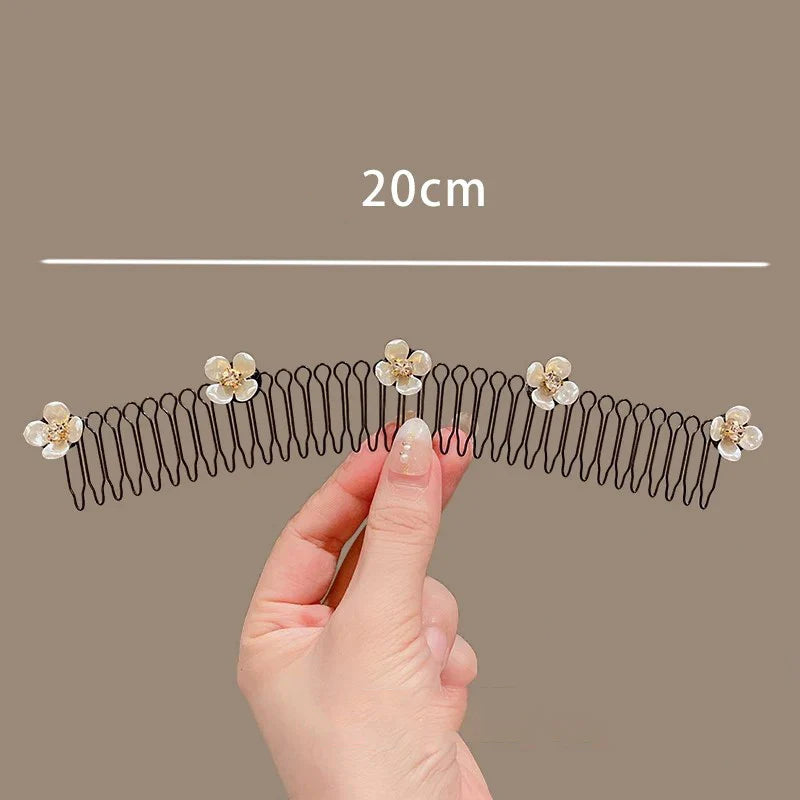 sengpan Camellia Hair Comb Invisible Bangs Hair Clip Tidy Artifact Hair pin Girls Hairpin Women Tools Fixed Inser Comb Hair Accessories