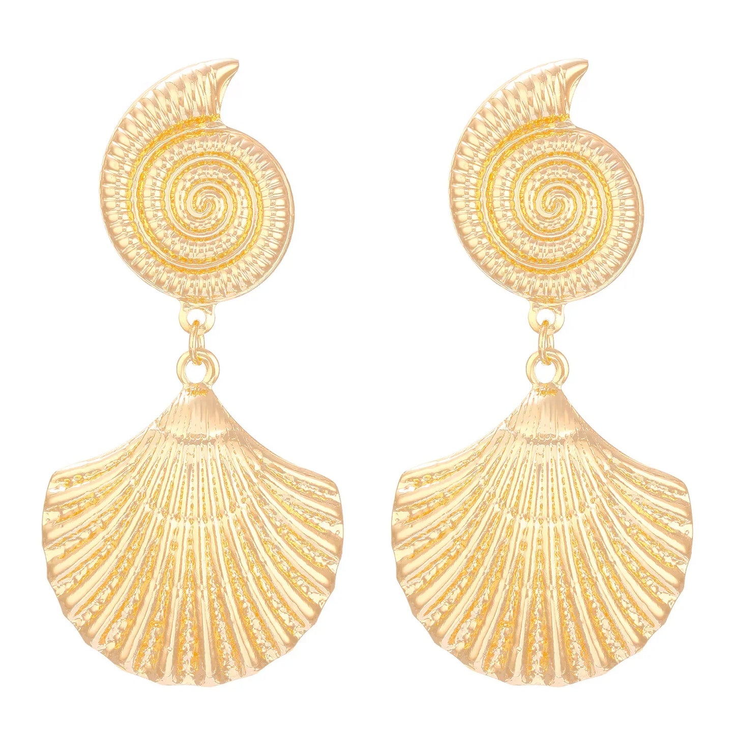 sengpan A Pair of Summer Travel Ocean Shells Seashells Starfish Pendants Earrings, Fashionable Temperament Women's Beach Party Jewelry