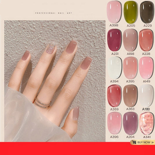 sengpan 7.3ml Jelly Gel Nail Polish Transparent Nude Manicure Top Coat SemiPermanent Polish Soak Off UV LED Gel Art Nail Varnish