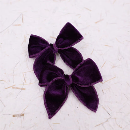 sengpan Small Velvet Fable Bow Hair Clips for Toddler Baby Girl Kids Christmas Velvet Hair Bow Alligator Clips Accessories