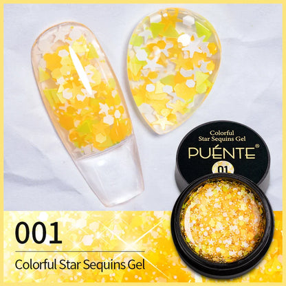 sengpan Sparkling Summer Glitter Sequins Gel Nail Polish 5ML Cream Puff Gel Soak Off UV Nail Gel Semi-permanent Varnish For Manicure