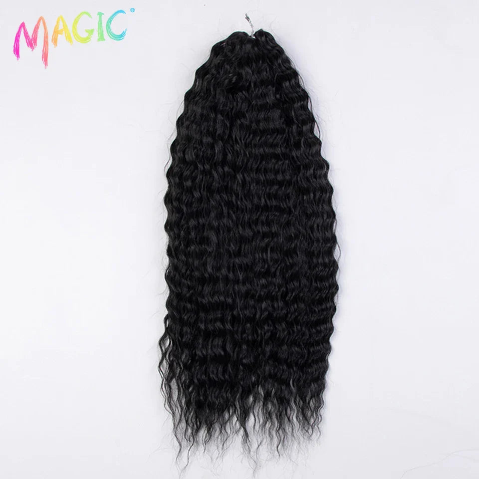 sengpan  Synthetic Hair Water Wave 24Inch Braid Hair Twist Crochet Hair Ombre Blonde Pink Deep Wave Braiding Hair Extension Cosplay