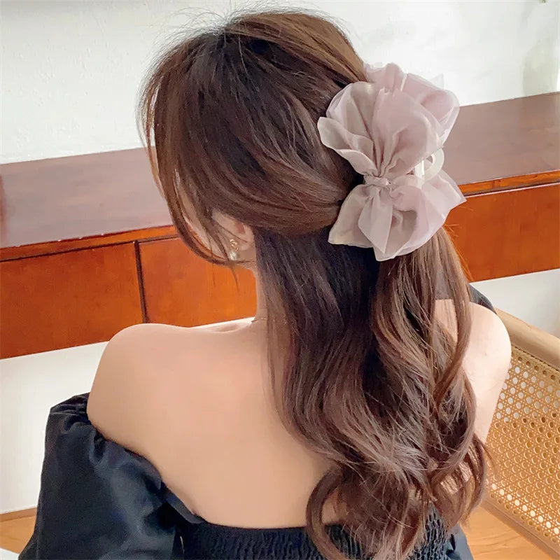 sengpan NEW Summer Vibe Hair Claw Ins Style Retro Bowknot Large Size Crabs Hair Claw Clip Hair Accessories for Women Girls