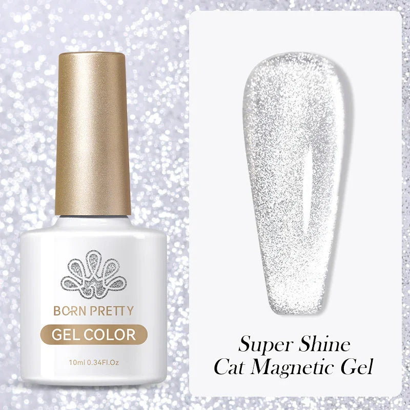 sengpan Super Holos Cat Magnetic Nail Gel Polish for Nails 10ml Soak Off Holographics Laser Gel Polish Auroras Glimmer Nails