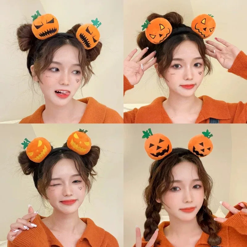 sengpan Cartoon doll hair accessories holiday dress up performance headdress decoration devil pumpkin headband funny Halloween headband