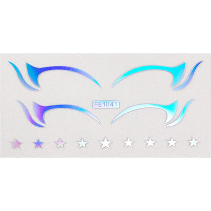 sengpan Laser Eyeline Sticker Star Butterfly Silver Temporary Tattoo Y2K Fake Tattoo Facial Creative Decoration Eye Face Make Up Tools