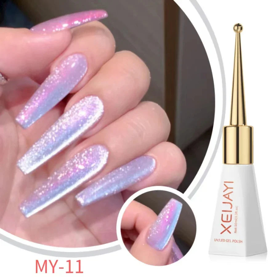 sengpan Magnetic Gel Purple Color Reflective Glitter Cat Eye Gel Polish 자석젤  Semi-permanent Nail Polish UV Venalisa for Manicure